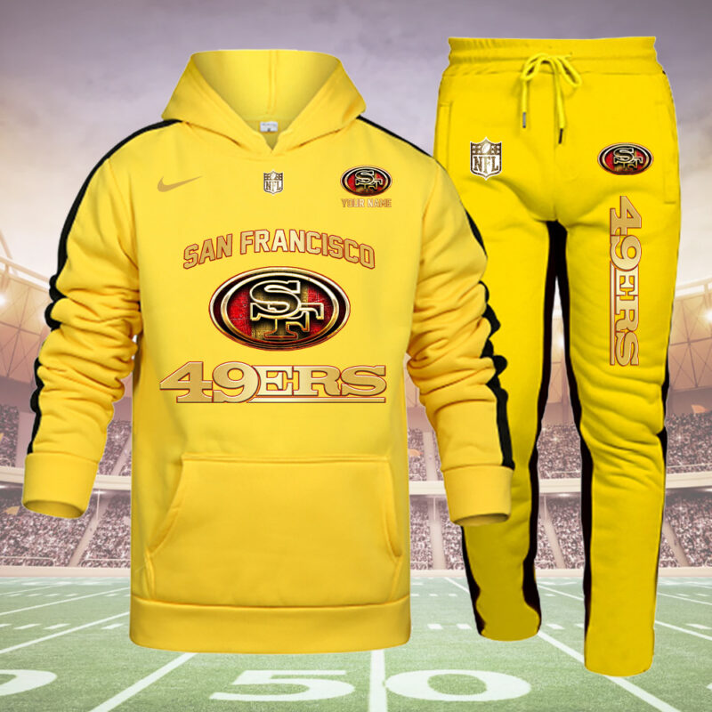 San Francisco 49ers Personalized Golden Logo Hoodie Set AZBTHS000028