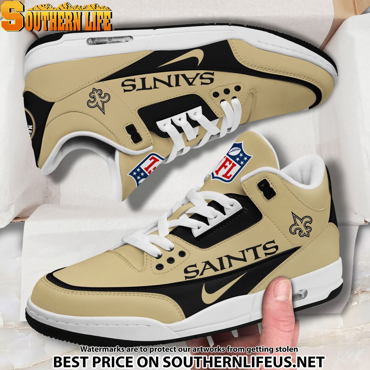 New Orleans Saints JD3 New Sport Football Sneakers AZBTAJ3000284