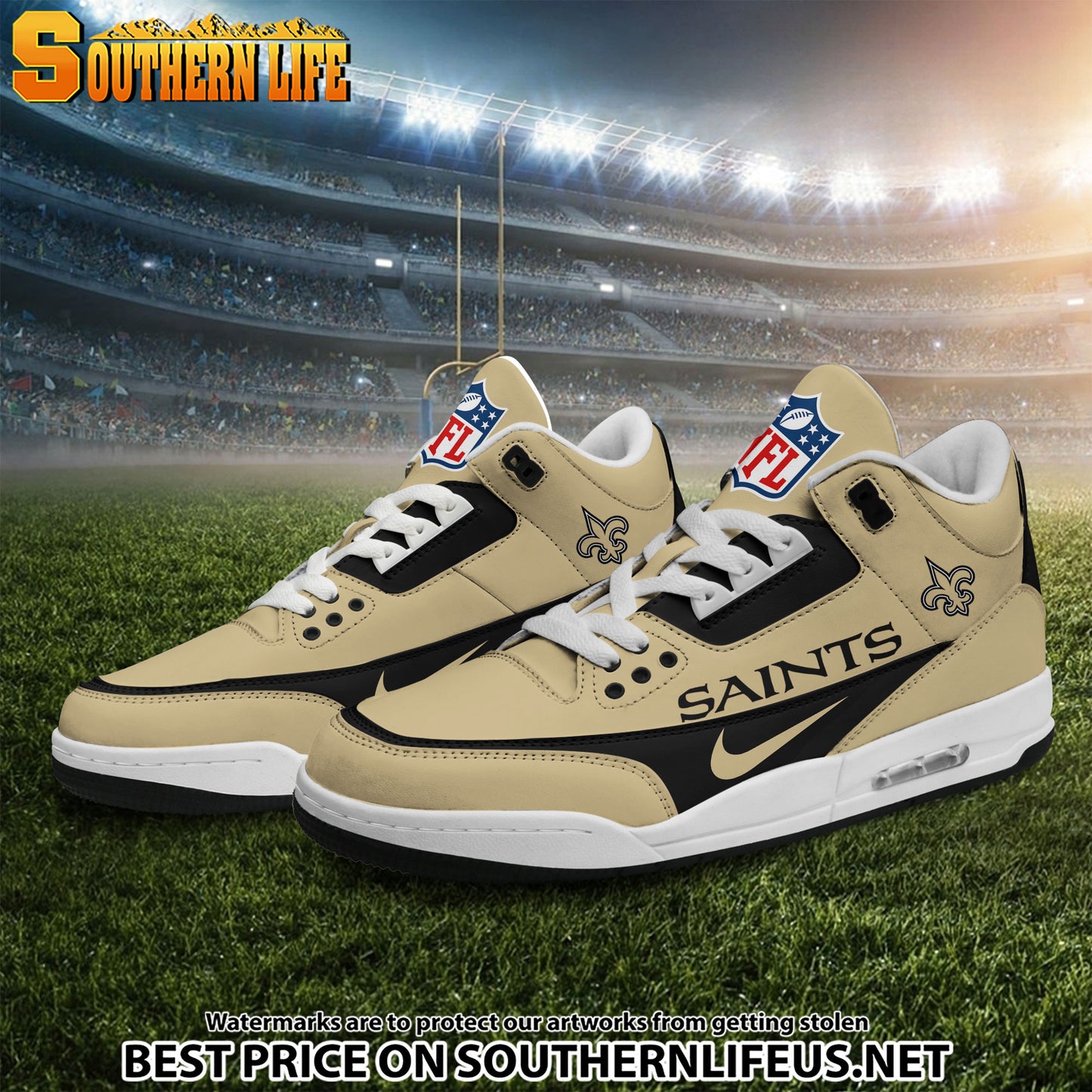 New Orleans Saints JD3 New Sport Football Sneakers AZBTAJ3000284