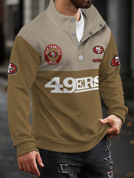 San Francisco 49ers Casual Colorful Stand Collar Sweatshirt AZBTSCSW000484