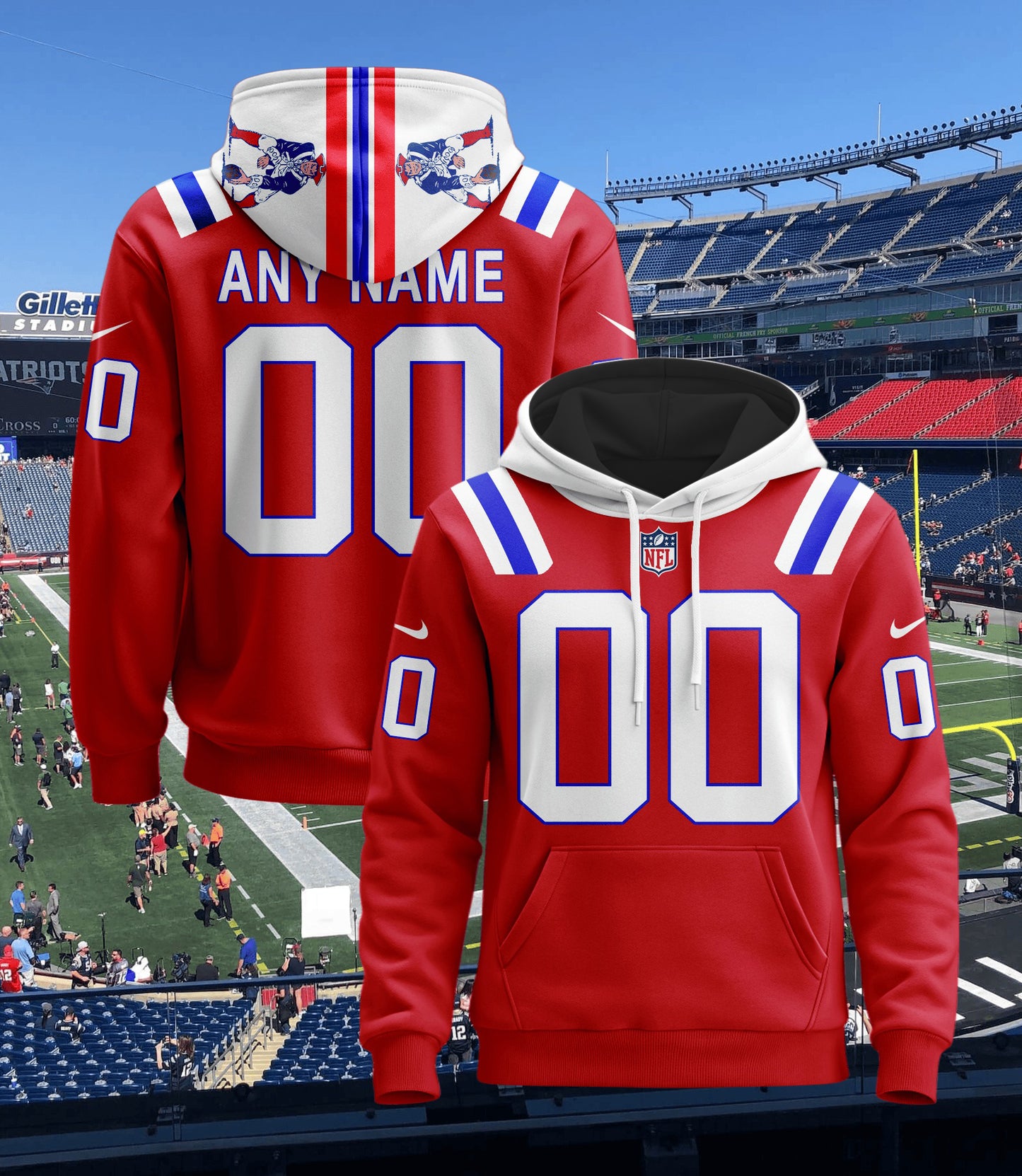 New England Patriots New Personalized Football Hoodie Style Jersey AZBTJSHD000003