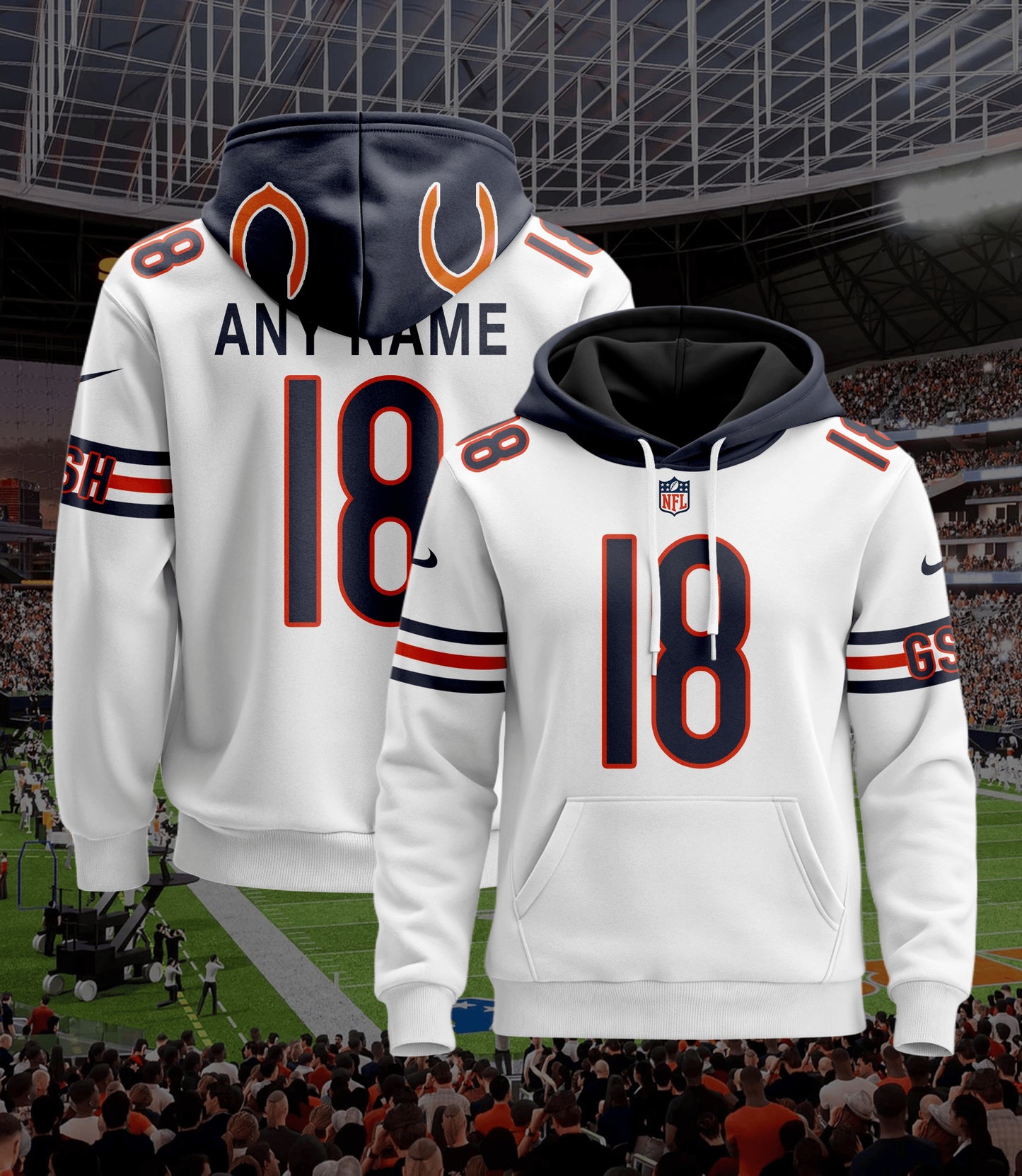 Chicago Bears New Personalized Football Hoodie Style Jersey AZBTJSHD000061
