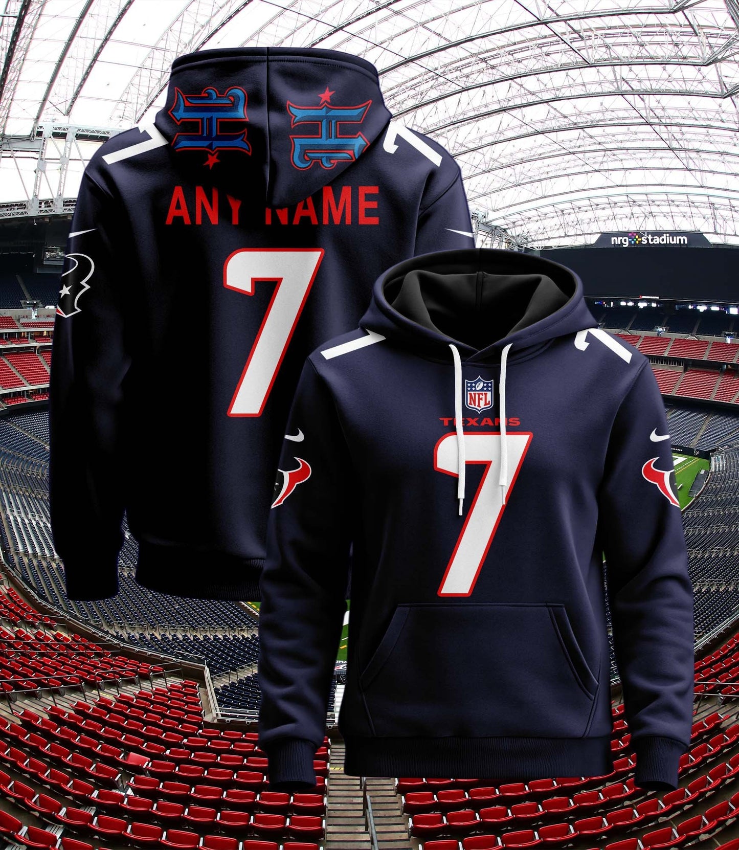 Houston Texans New Personalized Football Hoodie Style Jersey AZBTJSHD000036