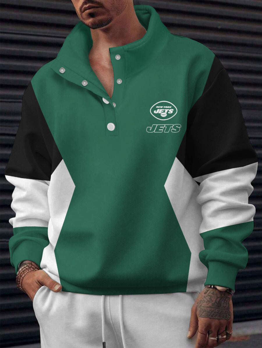 New York Jets Casual Colorful Stand Collar Sweatshirt AZBTSCSW000632