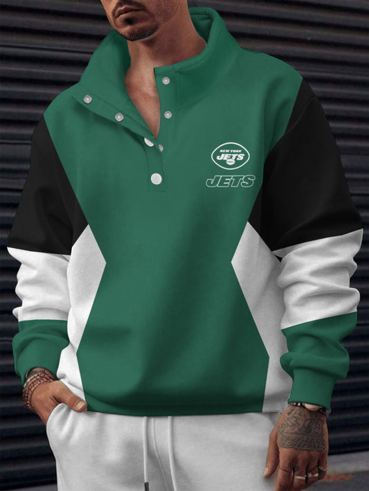 New York Jets Casual Colorful Stand Collar Sweatshirt AZBTSCSW000632