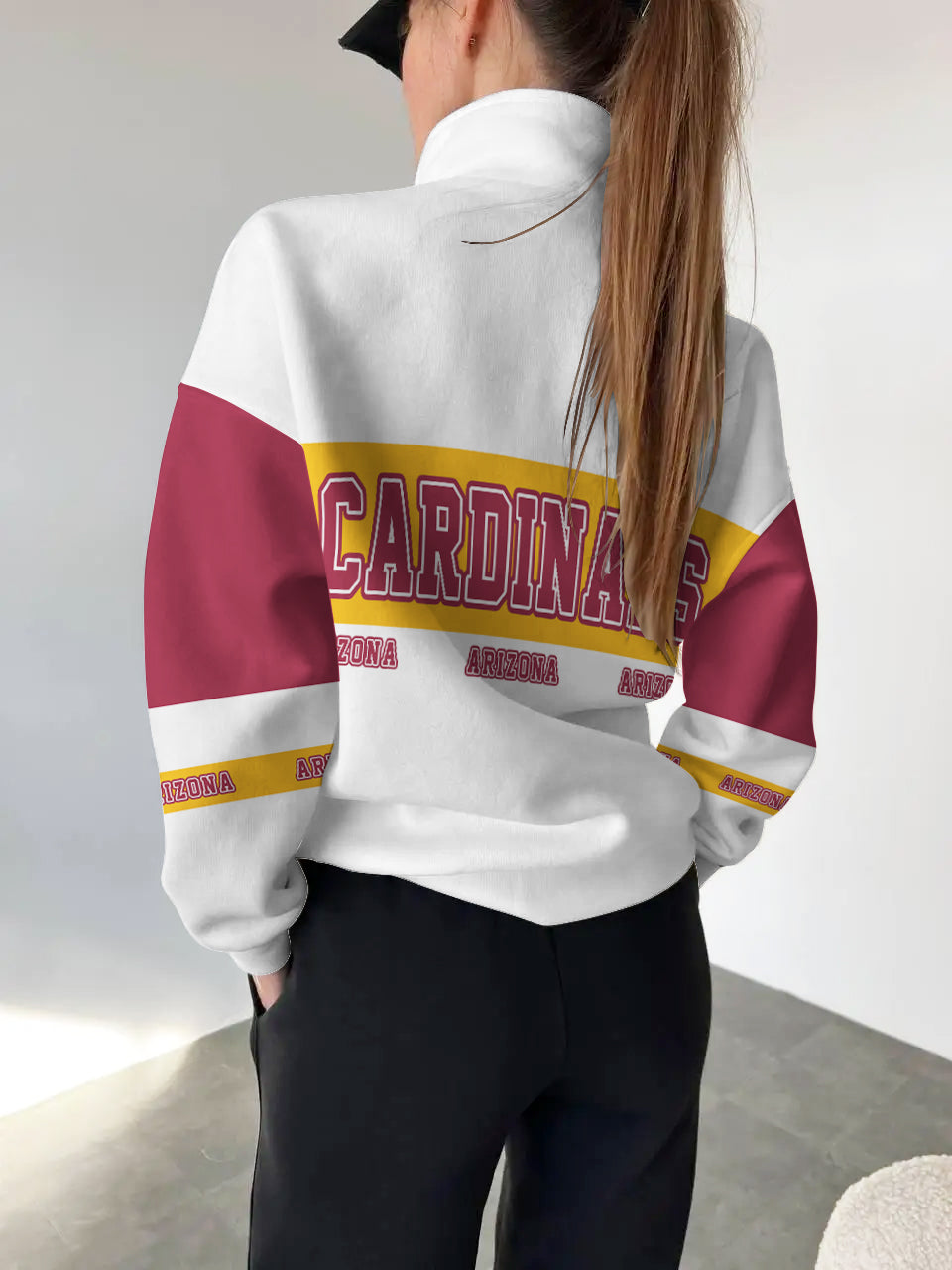 Arizona Cardinals Casual Colorful Stand Collar Sweatshirt AZBTSCSW000351