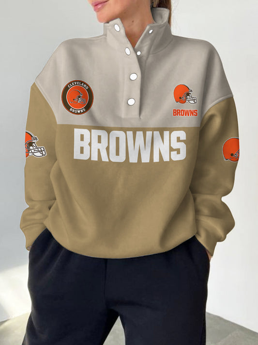 Cleveland Browns Casual Colorful Stand Collar Sweatshirt AZBTSCSW000277