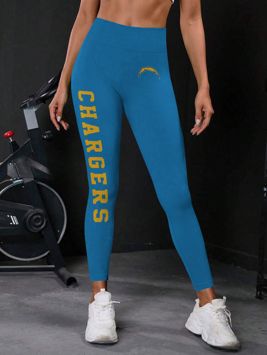 Los Angeles Chargers High Waist Push Up Printed Leggings (2)