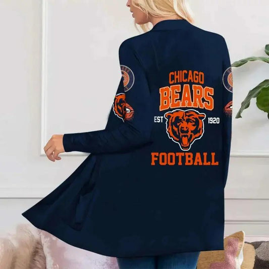 Chicago Bears Women Patch Pocket Cardigan BT030