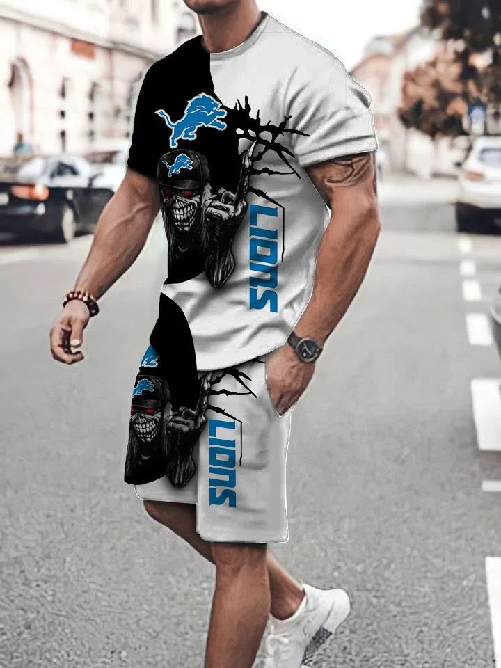 Detroit Lions T-shirt and Shorts AZTS407