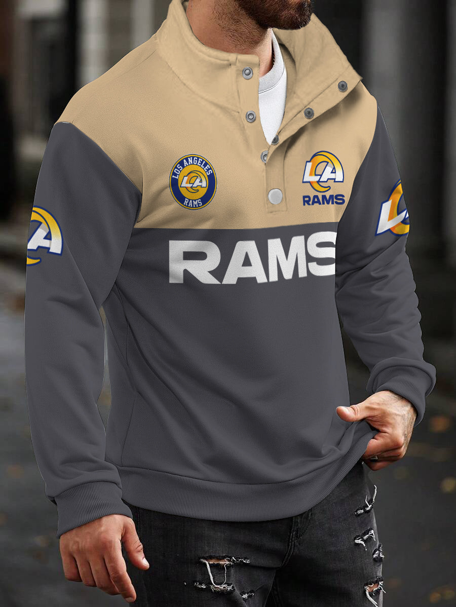 Los Angeles Rams Casual Colorful Stand Collar Sweatshirt AZBTSCSW000408