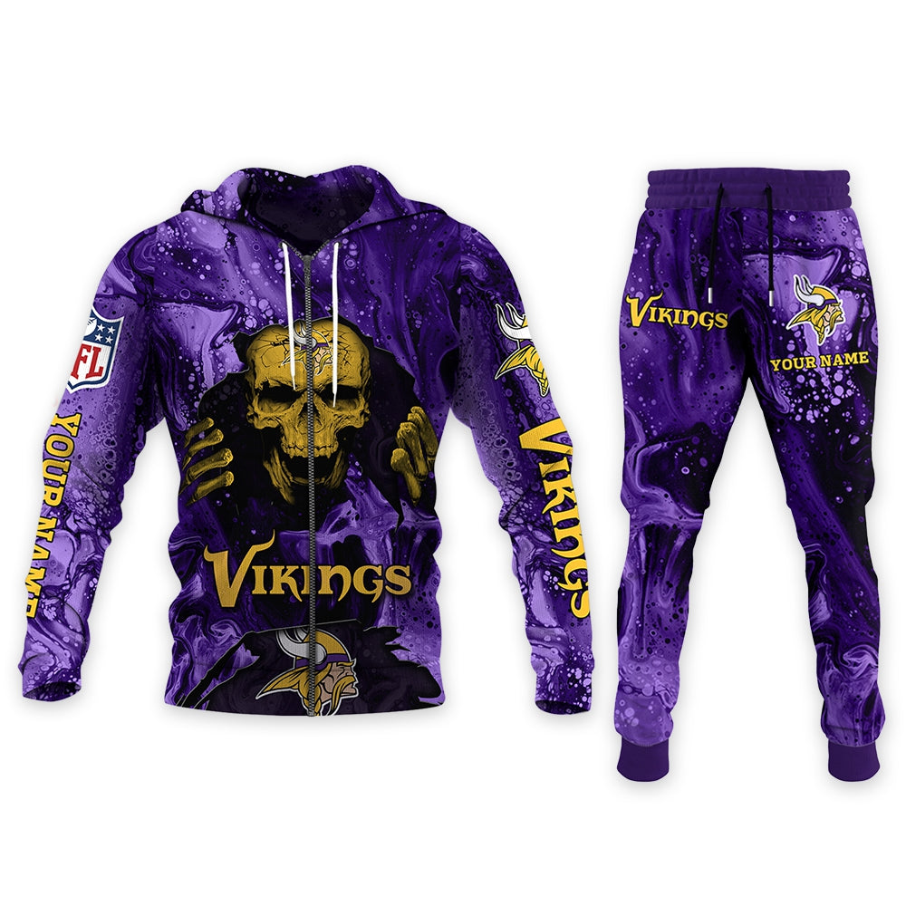 Minnesota Vikings Personalized Hoodie and Joggers AZCHD995