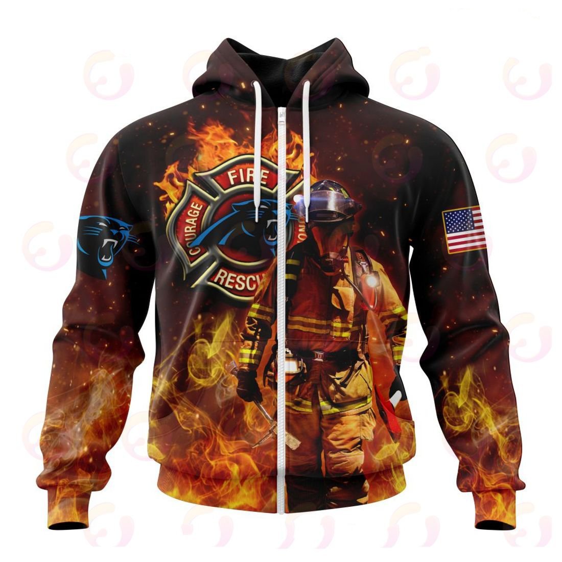 Carolina Panthers Honor Firefighters – First Responders All Over Printed T-shirt Sweatshirt Hoodie AZCHD828
