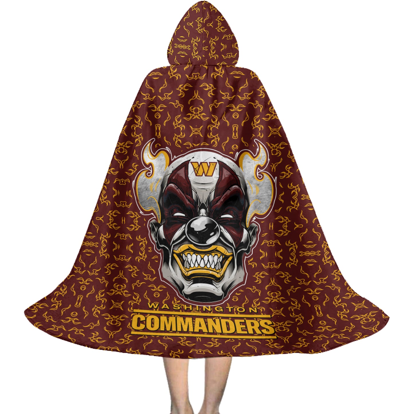 Washington Commanders Halloween Clown Limited Edition All-Over Print Halloween Cloak