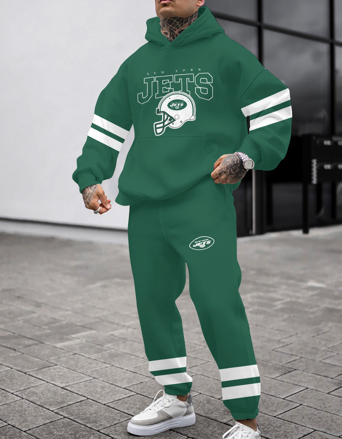 New York Jets Combo Pullover Hoodie And Sweatpants AZBTPHSP000315