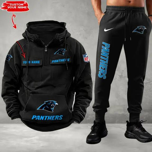 Carolina Panthers Combo Multi-Pockets Hoodie And Pants EM09