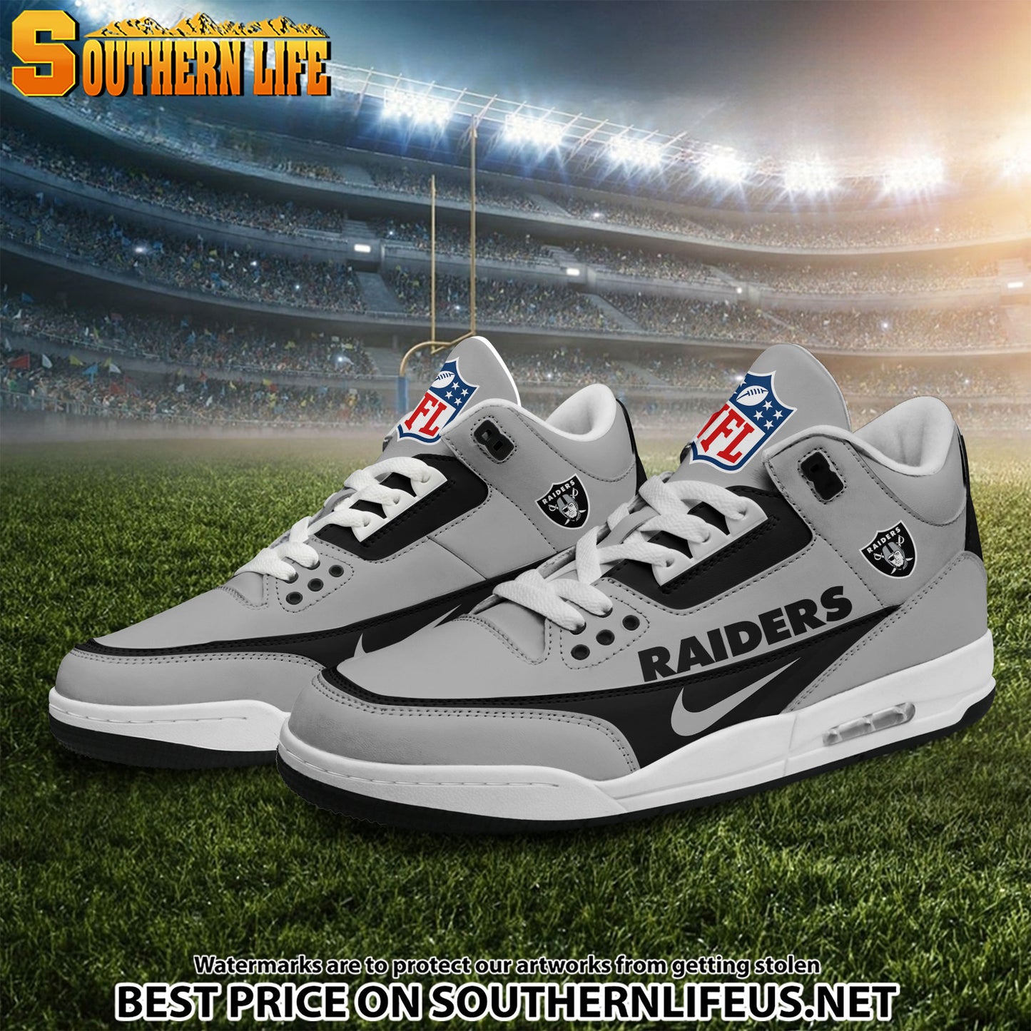 Las Vegas Raiders JD3 New Sport Football Sneakers AZBTAJ3000287