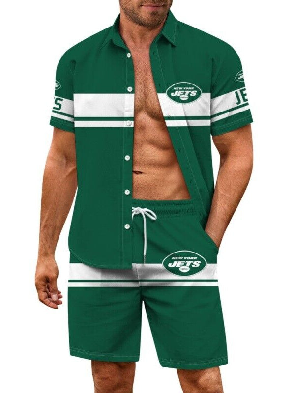 New York Jets Combo Hawaiian Shirt and Shorts AZBTHWSS000190