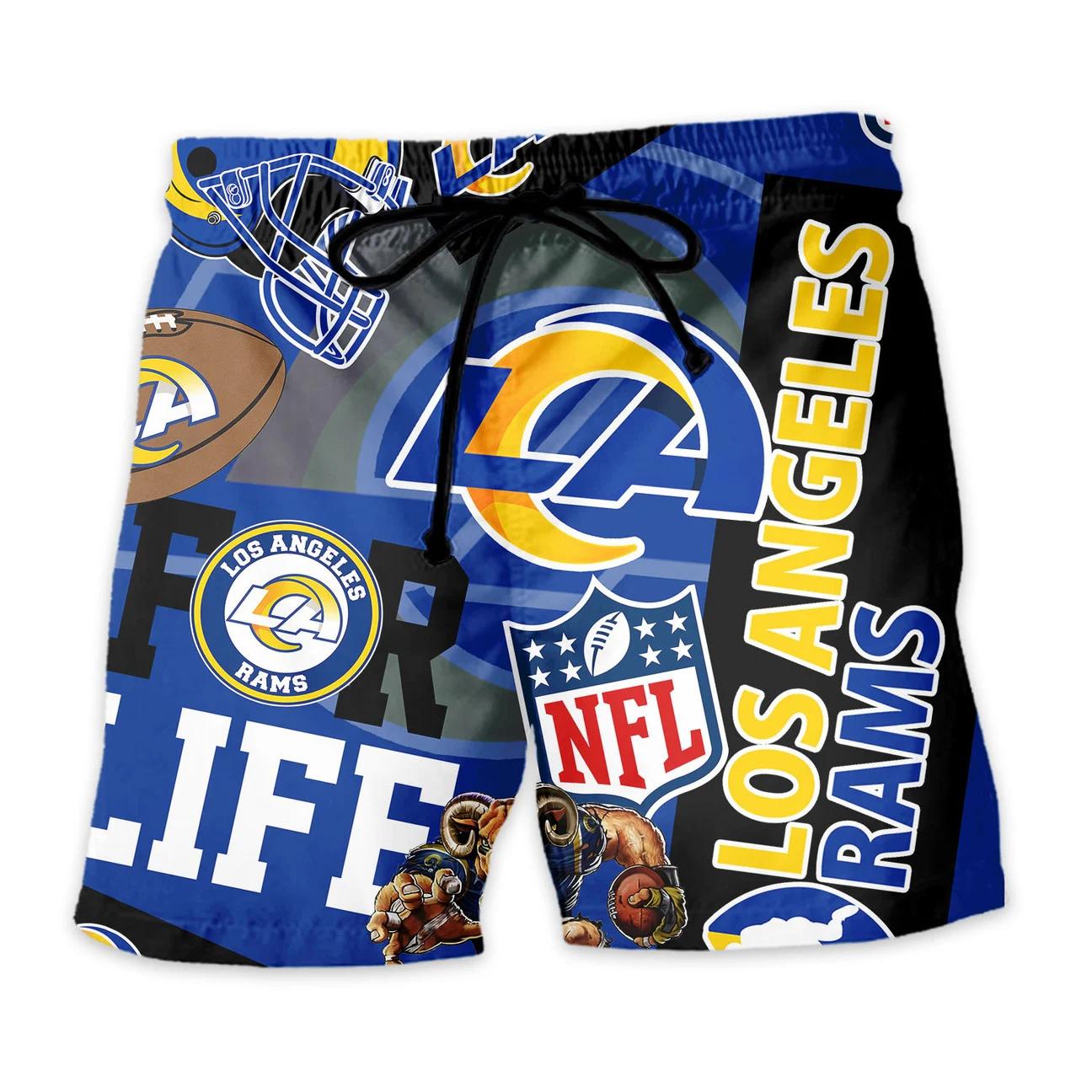 Los Angeles Rams Custom Limited Edition For Life Hawaiian Shirt and Shorts AZHAHWSS000270