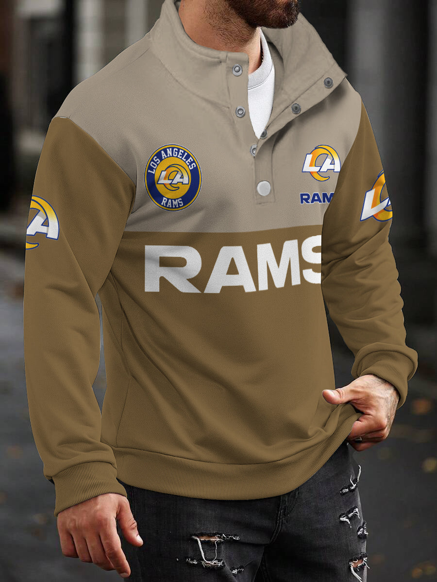 Los Angeles Rams Casual Colorful Stand Collar Sweatshirt AZBTSCSW000405