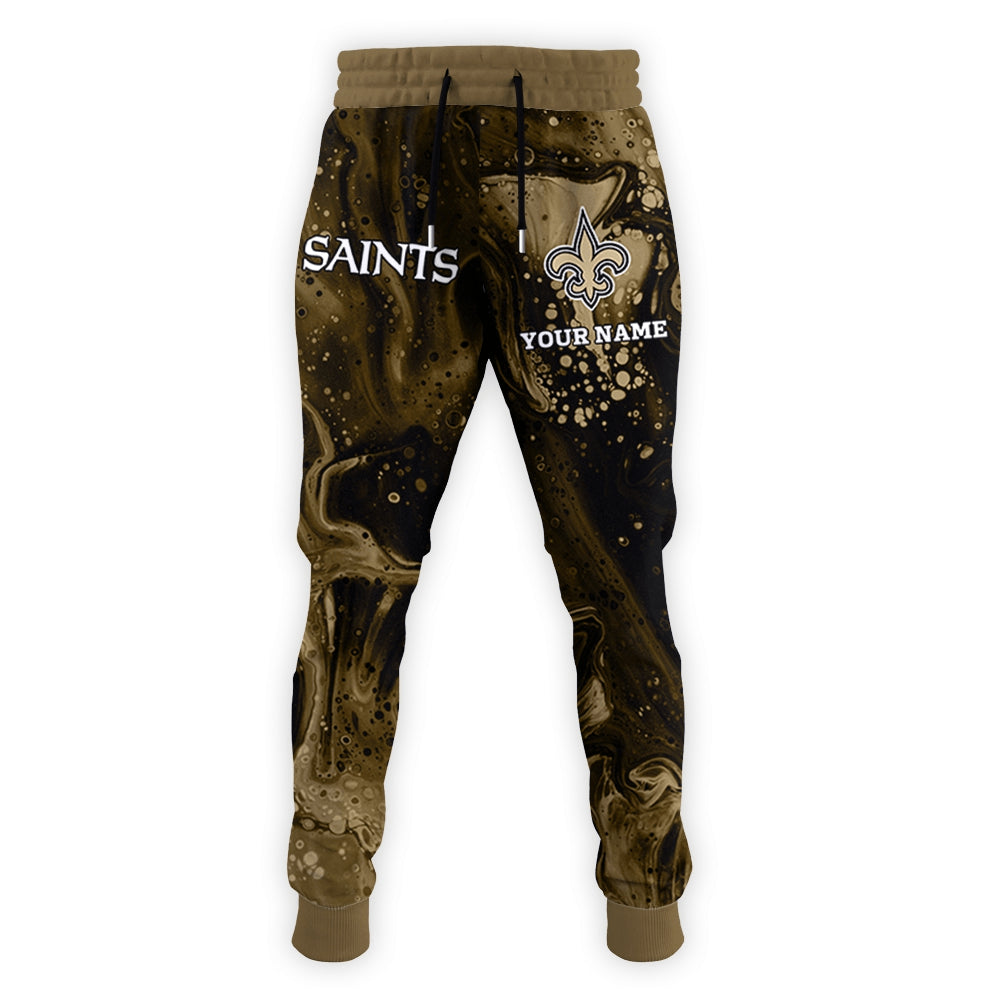 New Orleans Saints Personalized Hoodie and Joggers AZCHD997