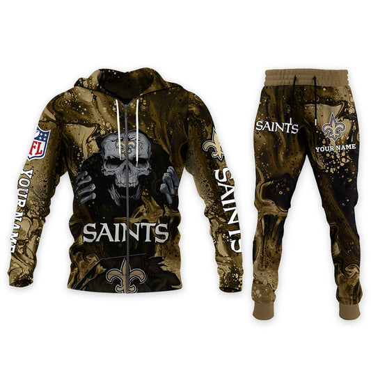 New Orleans Saints Personalized Hoodie and Joggers AZCHD997