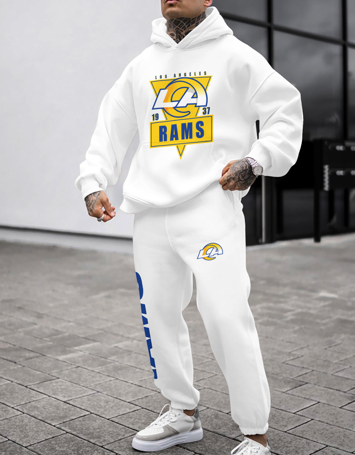 Los Angeles Rams Combo Pullover Hoodie And Sweatpants AZBTPHSP000303