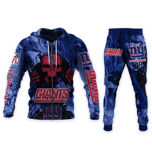 New York Giants Personalized Hoodie and Joggers AZCHD998