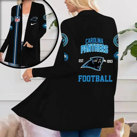 Carolina Panthers Women Patch Pocket Cardigan BT025