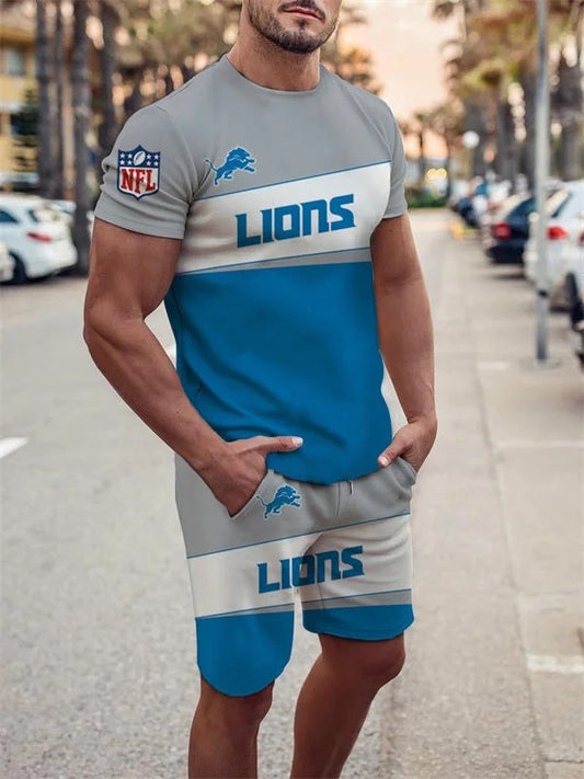 Detroit Lions T-shirt and Shorts AZTS406