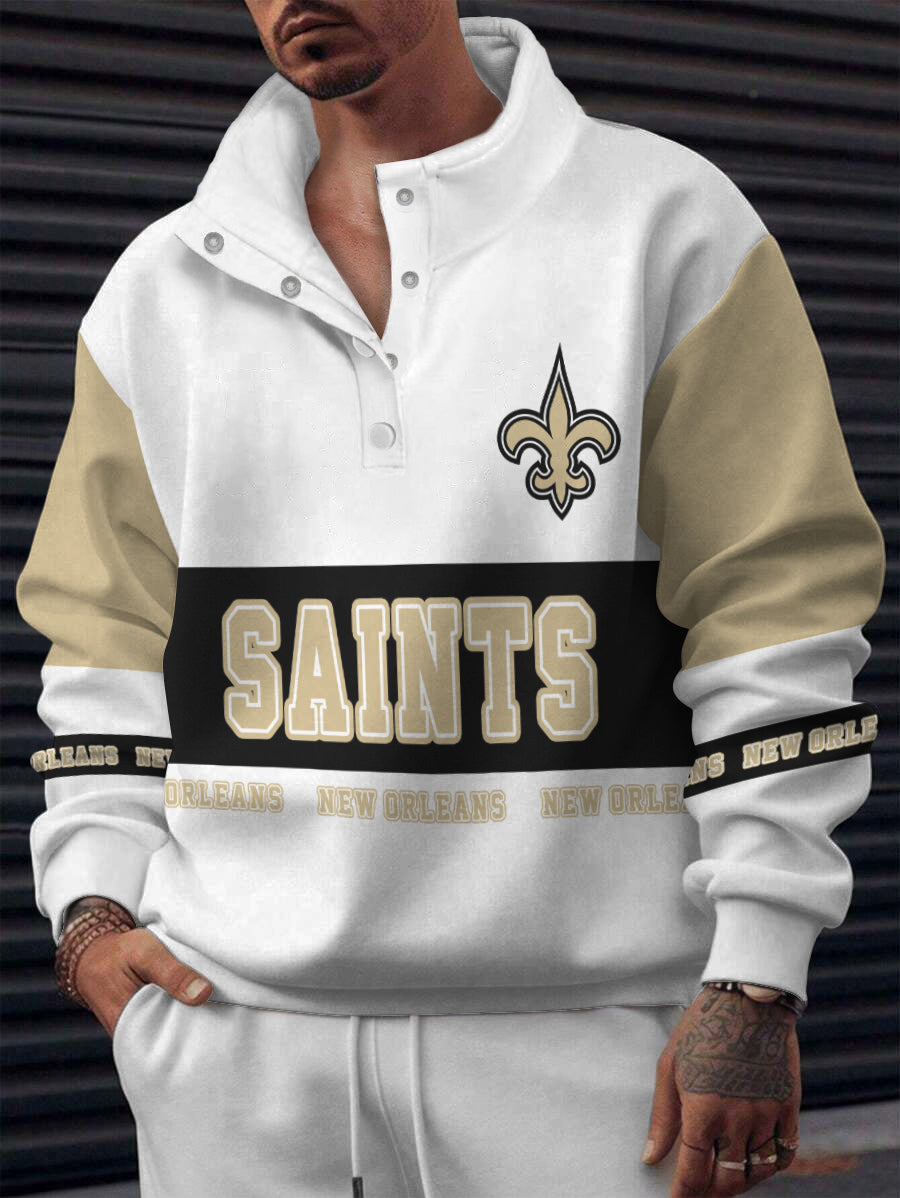 New Orleans Saints Casual Colorful Stand Collar Sweatshirt AZBTSCSW000656