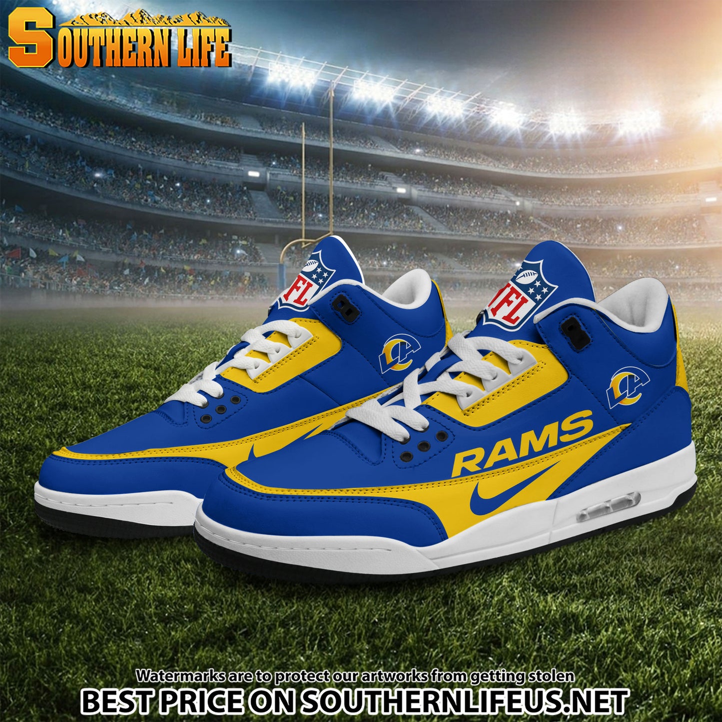 Los Angeles Rams JD3 New Sport Football Sneakers AZBTAJ3000290