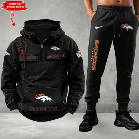 Denver Broncos Combo Multi-Pockets Hoodie And Pants EM03