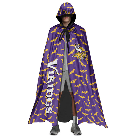 Minnesota Vikings Halloween Bats Limited Edition All-Over Print Halloween Cloak