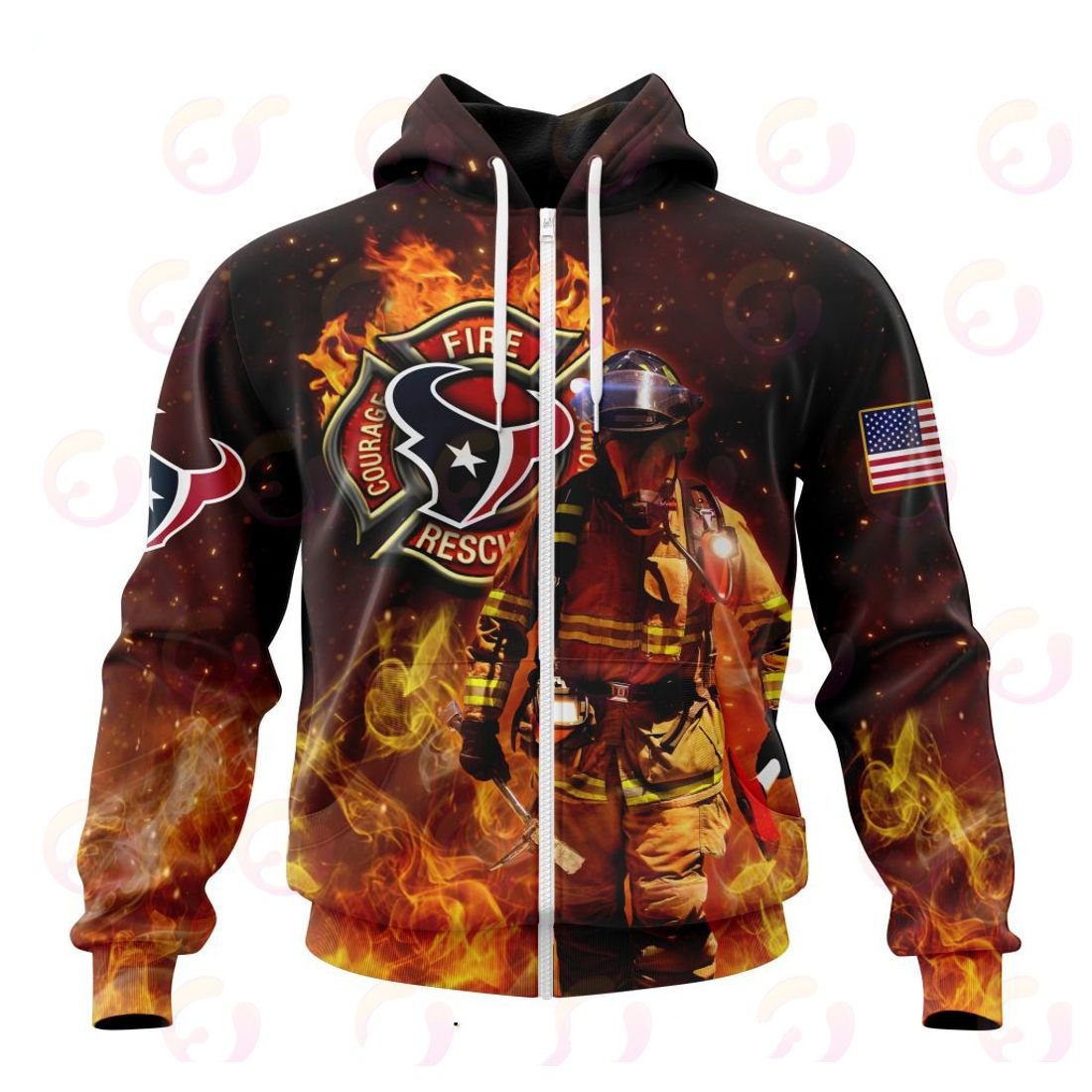 Houston Texans Honor Firefighters – First Responders All Over Printed T-shirt Sweatshirt Hoodie AZCHD836