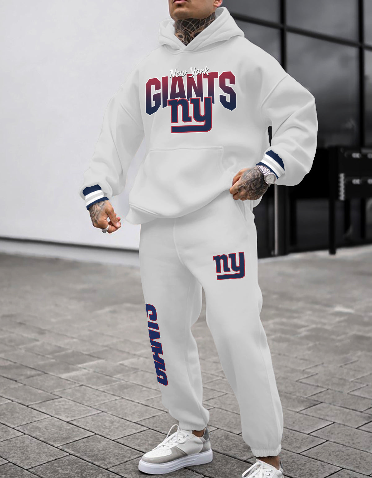 New York Giants Combo Pullover Hoodie And Sweatpants AZBTPHSP000318