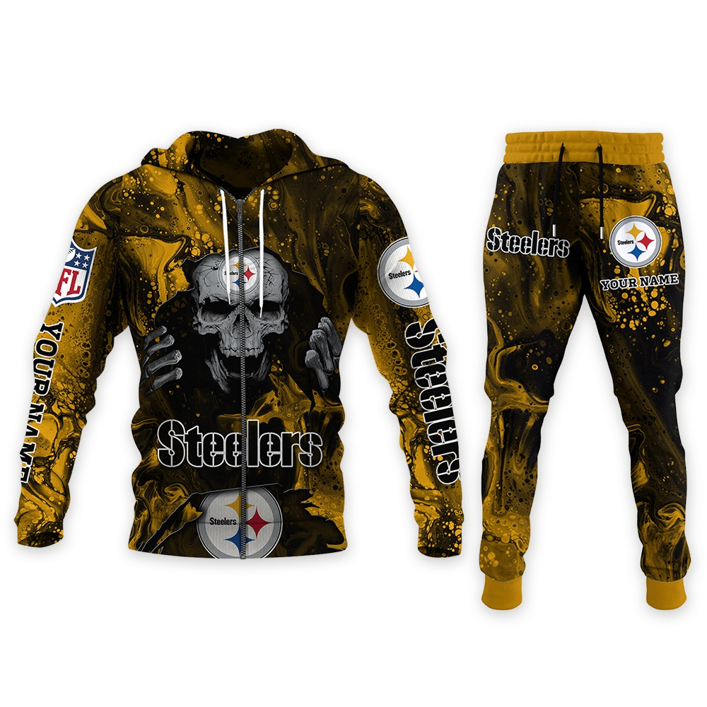 Pittsburgh Steelers Personalized Hoodie and Joggers AZCHD1001