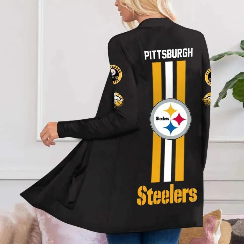 Pittsburgh Steelers Women Patch Pocket Cardigan BT158