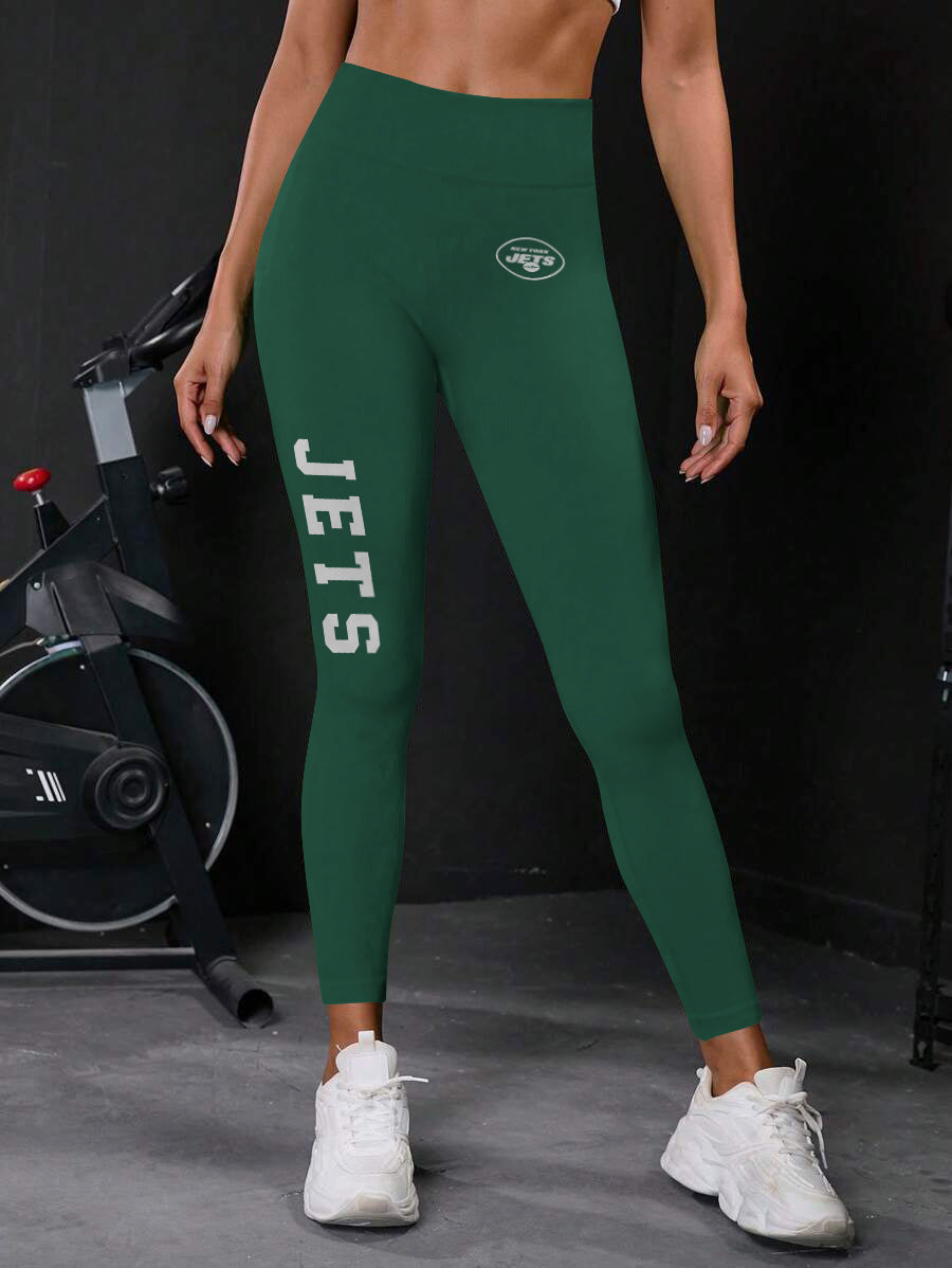 New York Jets High Waist Push Up Printed Leggings (3)