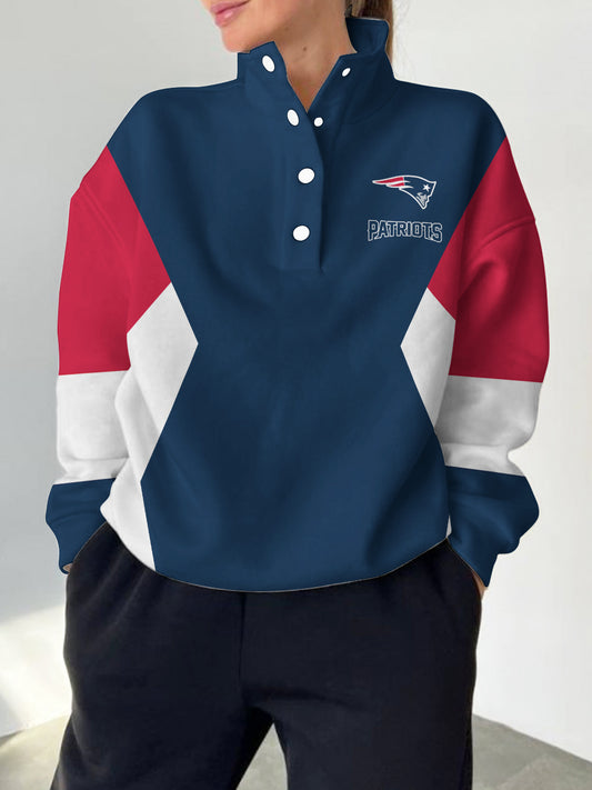 New England Patriots Casual Colorful Stand Collar Sweatshirt AZBTSCSW000573