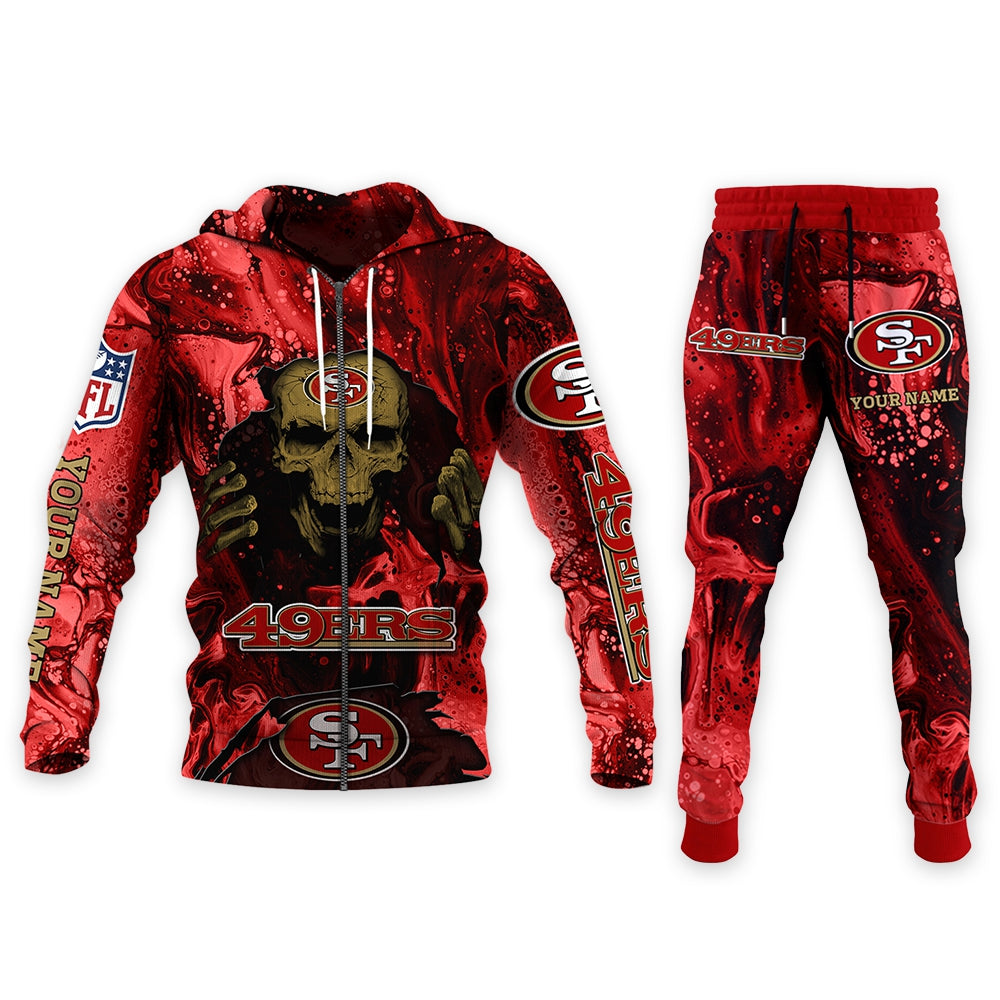 San Francisco 49ers Personalized Hoodie and Joggers AZCHD1002