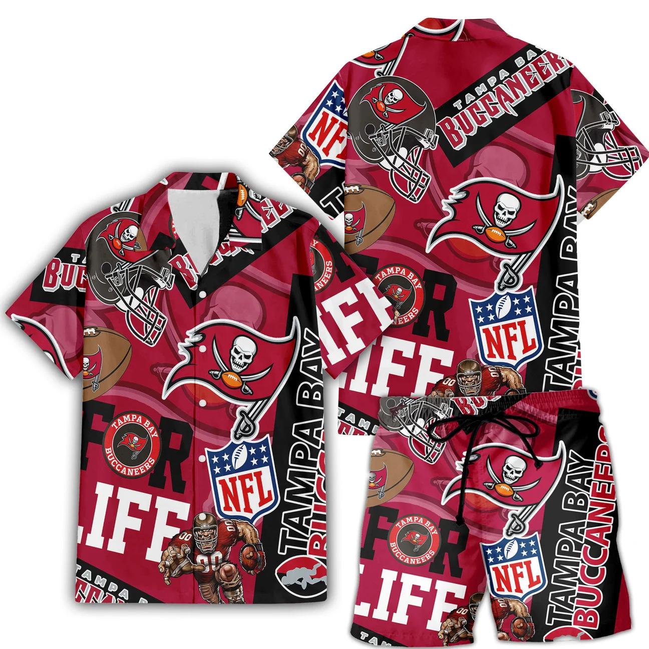 Tampa Bay Buccaneers Custom Limited Edition For Life Hawaiian Shirt and Shorts AZHAHWSS000263