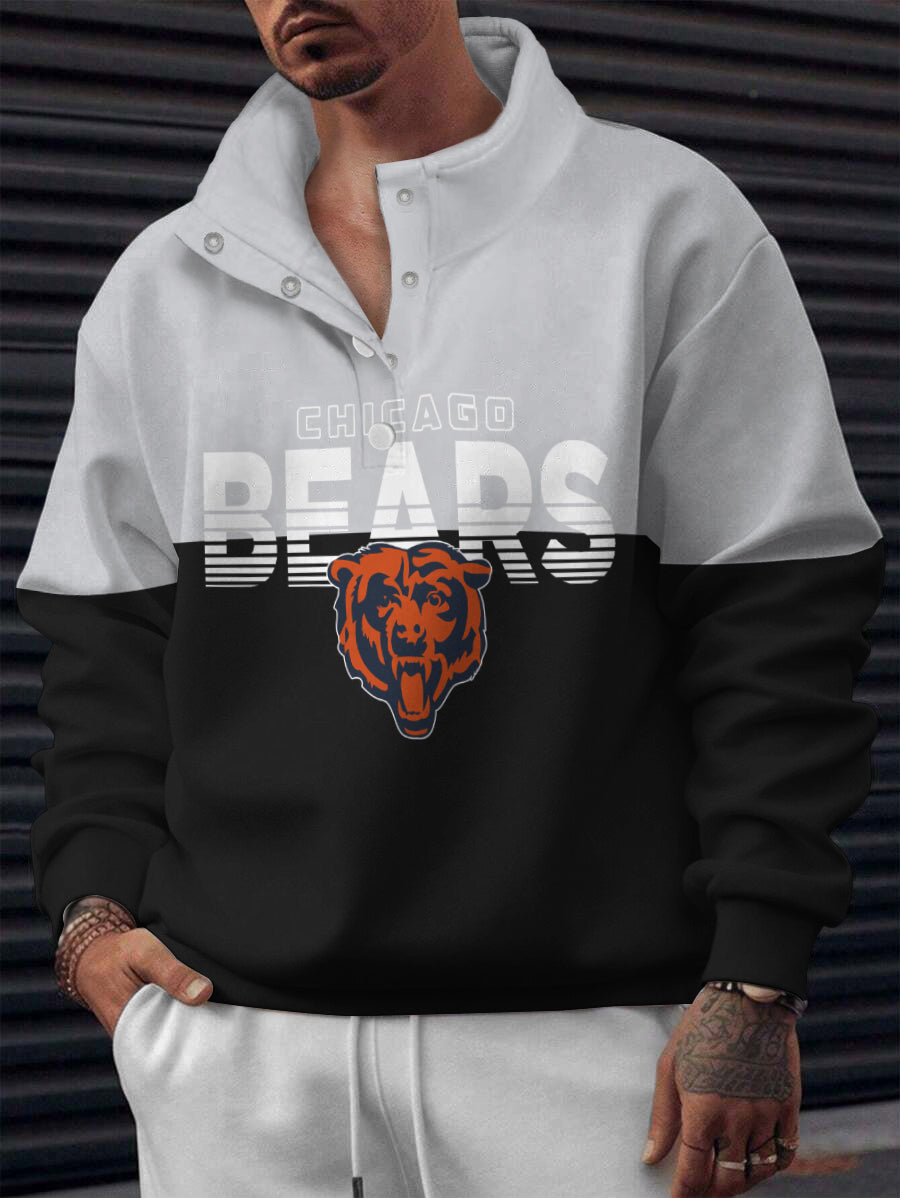 Chicago Bears Casual Colorful Stand Collar Sweatshirt AZBTSCSW000183