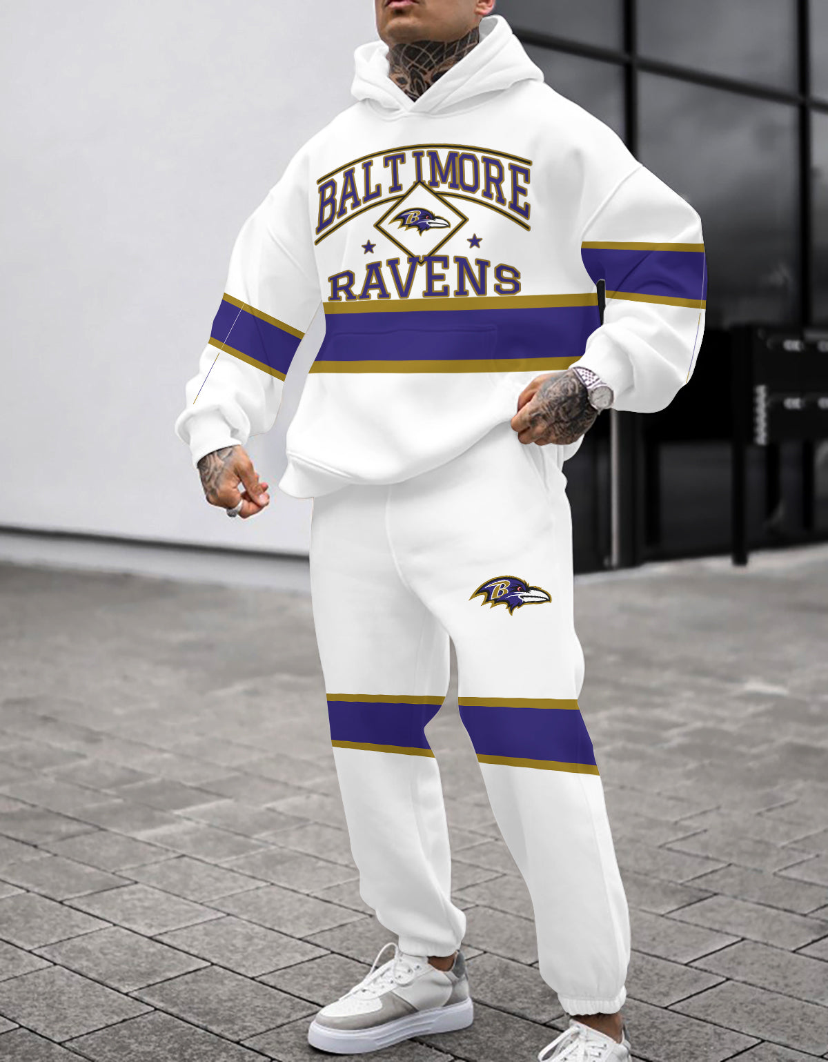Baltimore Ravens Combo Pullover Hoodie And Sweatpants AZBTPHSP000289