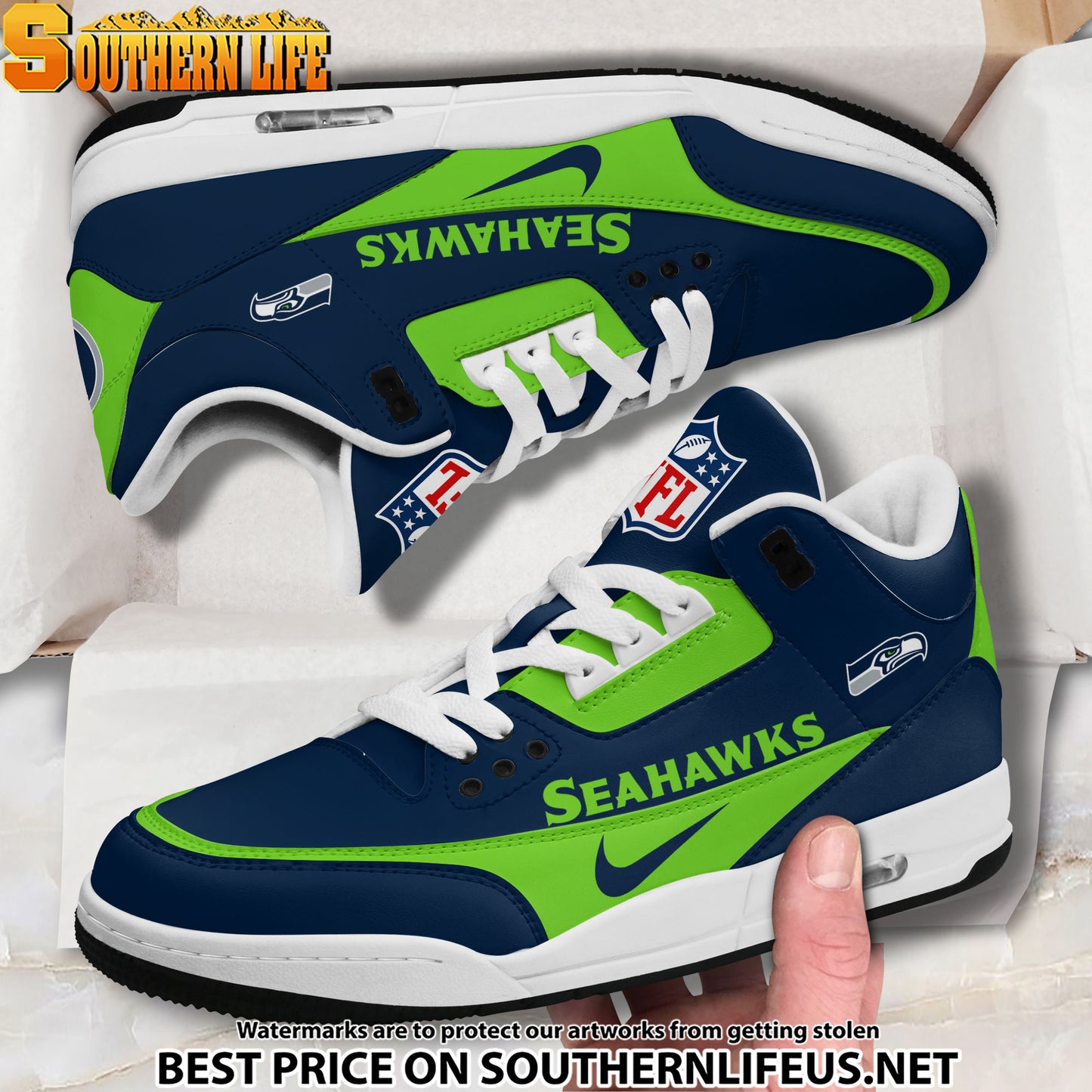 Seattle Seahawks JD3 New Sport Football Sneakers AZBTAJ3000293