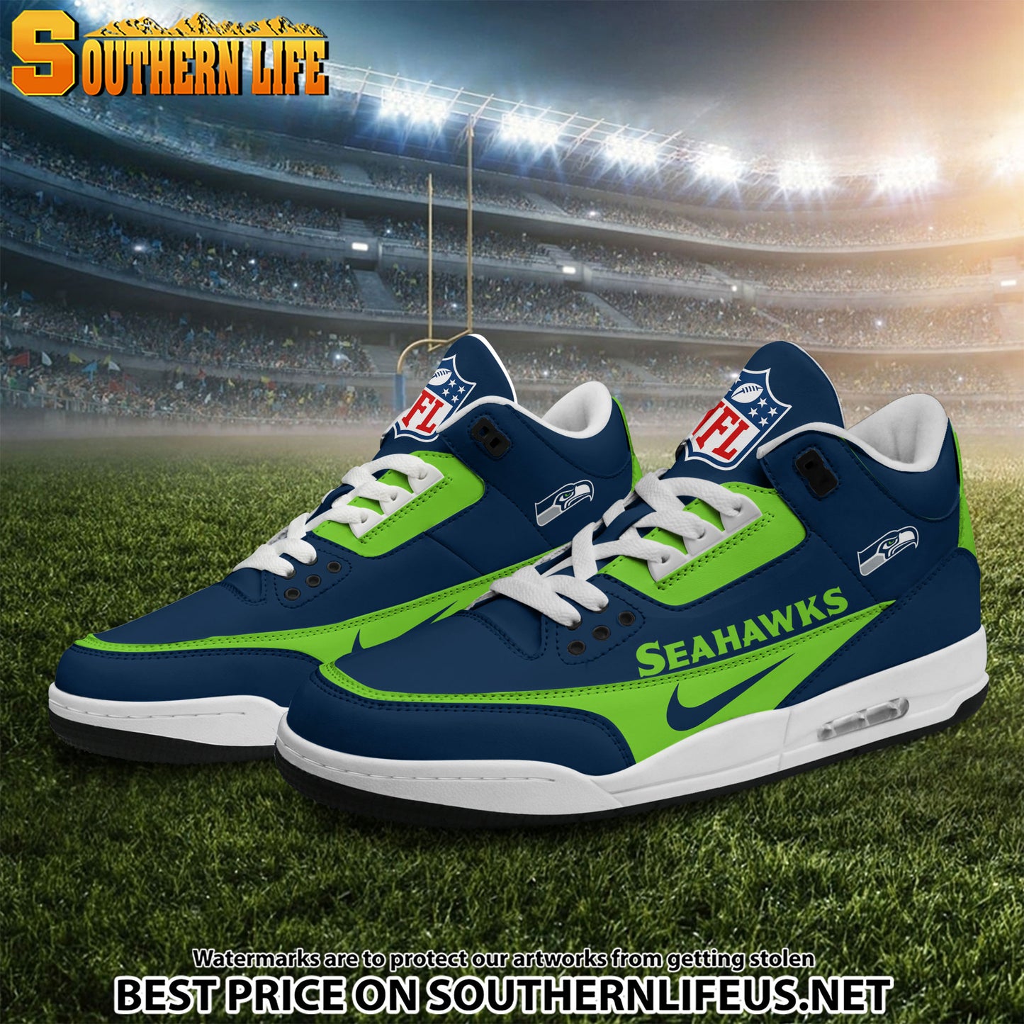 Seattle Seahawks JD3 New Sport Football Sneakers AZBTAJ3000293