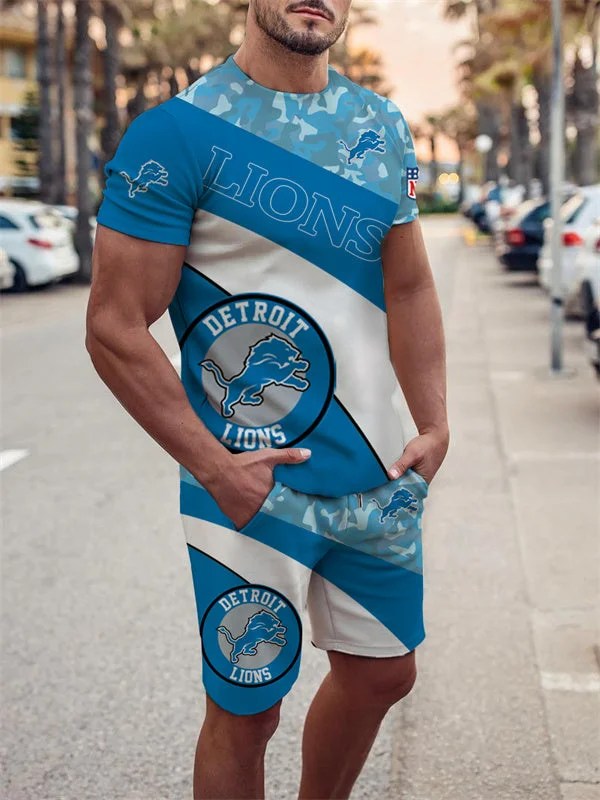 Detroit Lions T-shirt and Shorts AZTS408
