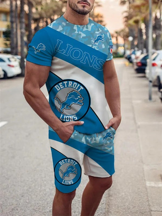 Detroit Lions T-shirt and Shorts AZTS408