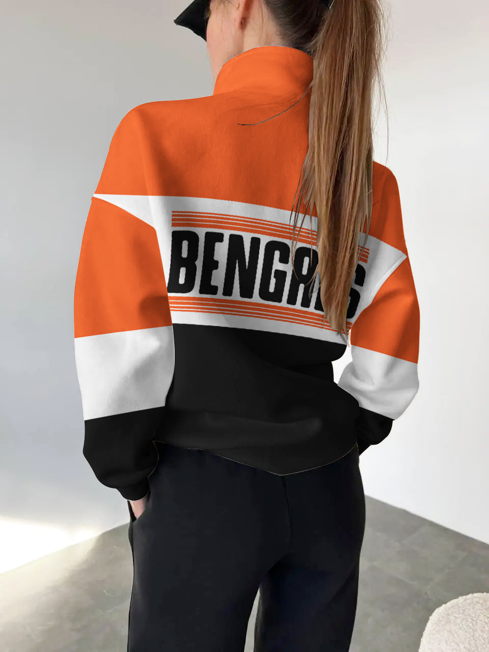 Cincinnati Bengals Casual Colorful Stand Collar Sweatshirt AZBTSCSW000304
