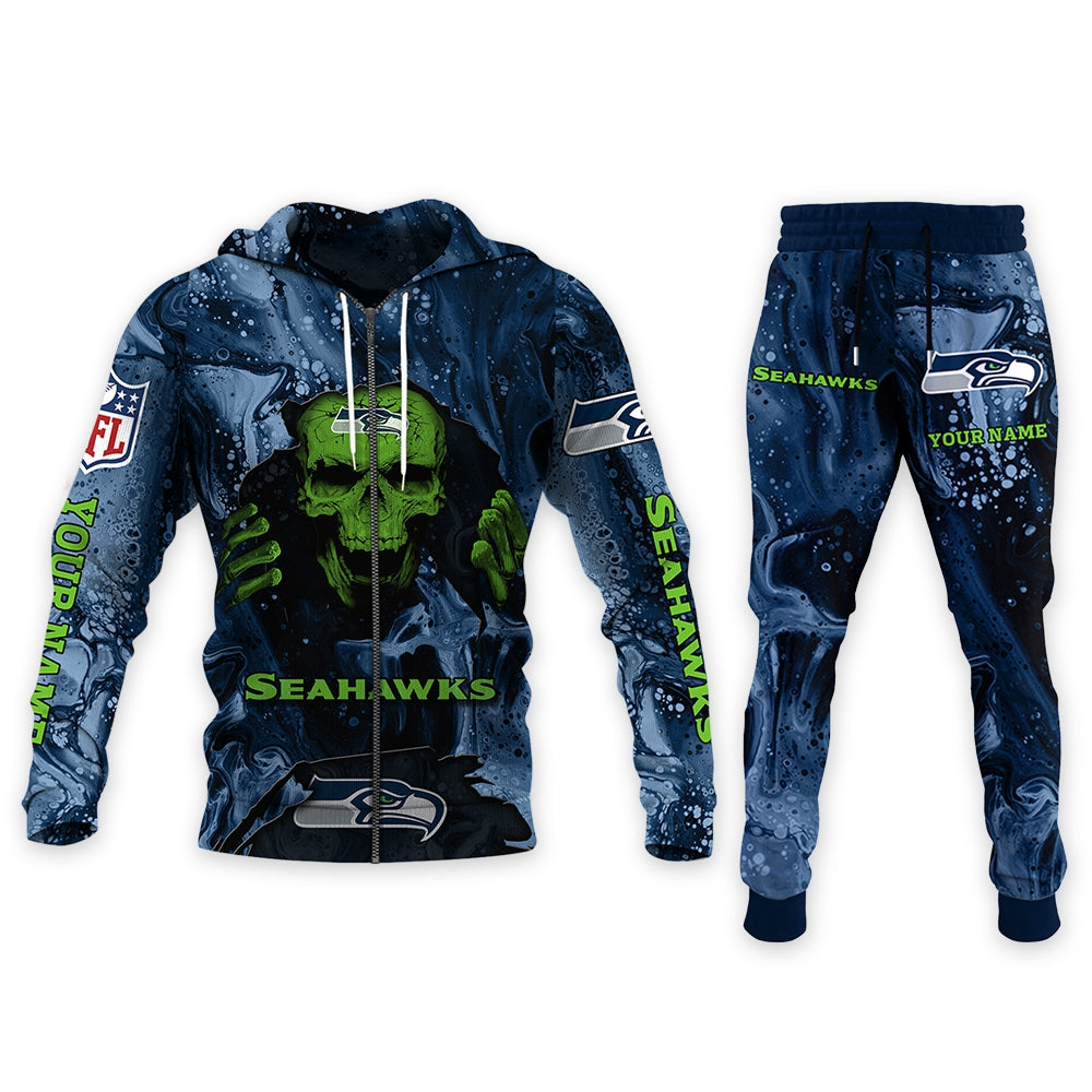 Seattle Seahawks Personalized Hoodie and Joggers AZCHD1003